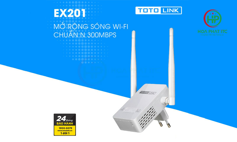 bo mo rong song Wifi TotoLink EX201 01 - Bộ Mở Rộng Sóng Wifi TotoLink EX201 300 Mbps