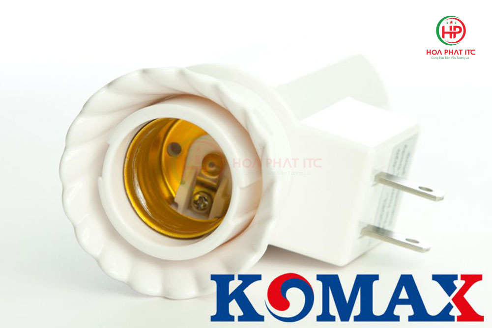 komax km s18 thiet ke dui xoay chuan e27 - Đui đèn cảm biến chuyển động Komax KM-S18 tích hợp phích cắm