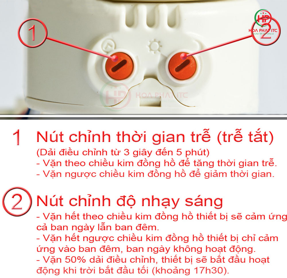 nut dieu chinh mat cam bien hong ngoai - Mắt cảm biến hồng ngoại Fs02B bật tắt đèn tự động