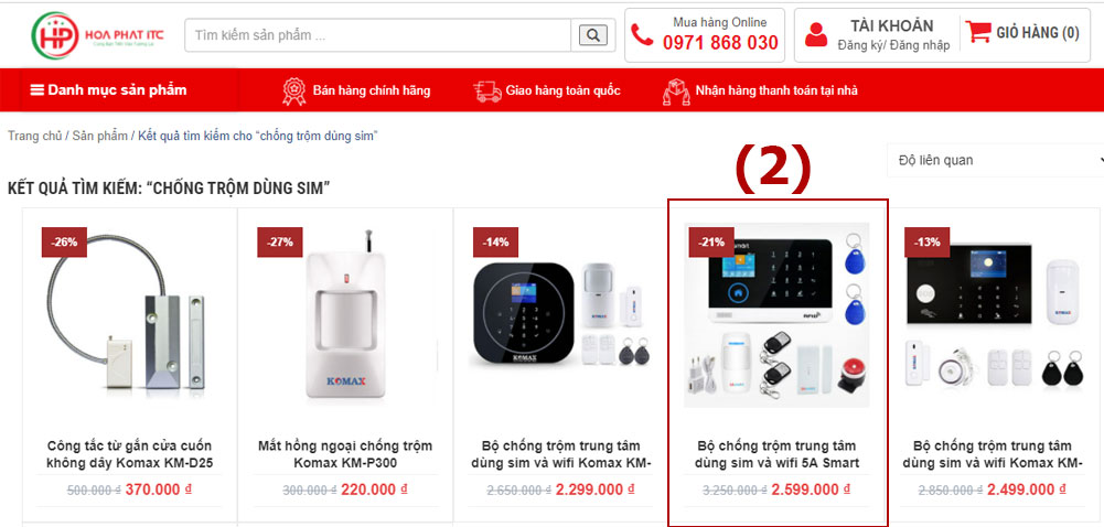 chon san pham can mua - Hướng dẫn mua hàng Online