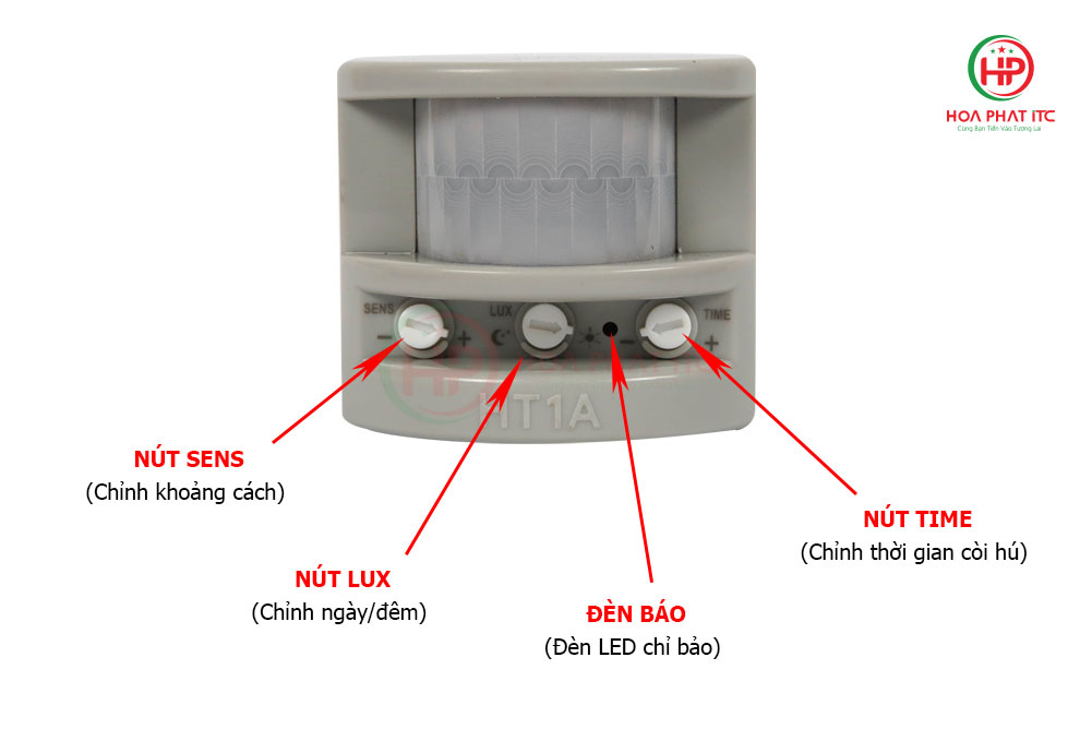 cac nut chuc nang coi hu bao dong ht1a s - Báo động hồng ngoại 3 nút chỉnh HT1A-S