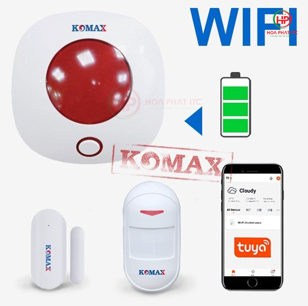 bo chong trom khong day komax km t70w 01 - Bộ chống trộm không dây kết nối wifi Komax KM-T70W