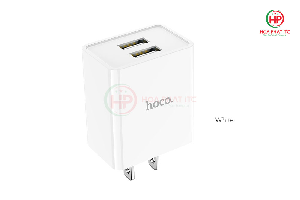 cu sac hoco c89 - Củ sạc Hoco C89 2 cổng USB sạc nhanh 2.1A Max hỗ trợ dòng 10.5W