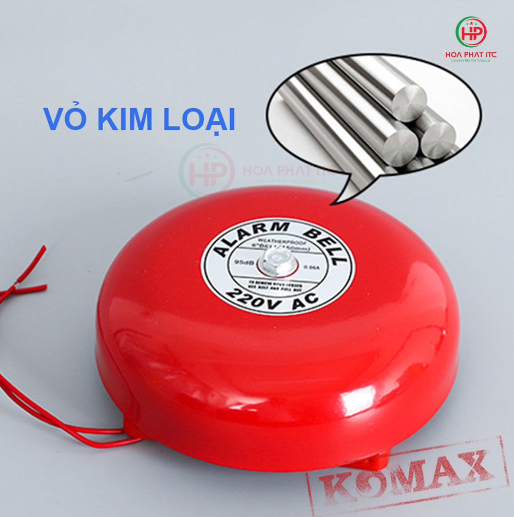 chuong bao gioa bao chay lam tu chat lieu kim loai - Chuông điện báo giờ báo cháy dùng điện 220V