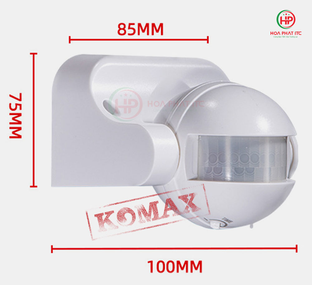 kich thuoc mat cam bien hong ngoai km s20 - Cảm ứng hồng ngoại gắn tường Komax KM-S20