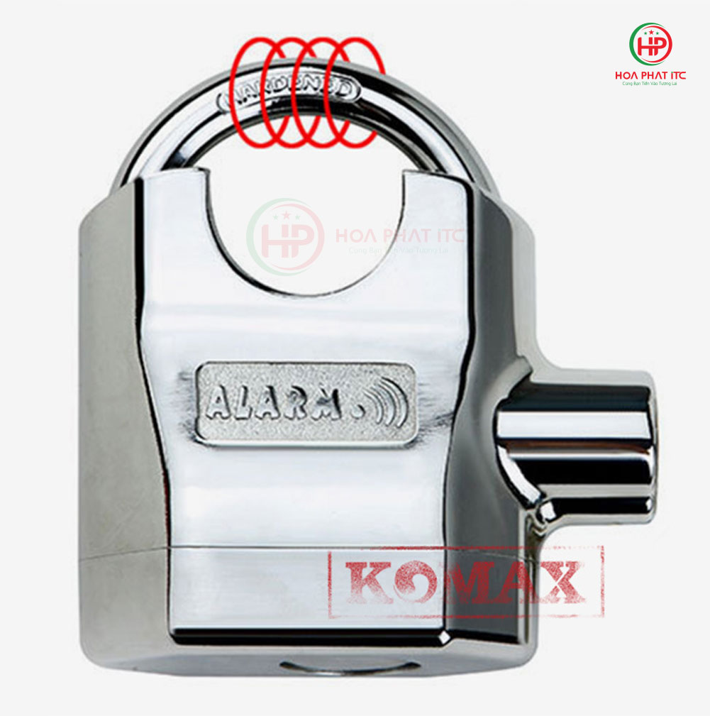 khoa chong trom 2 loi bi k 8325a inox gong khoa lon - Khóa chống cắt 2 lõi bi K-8325A Inox