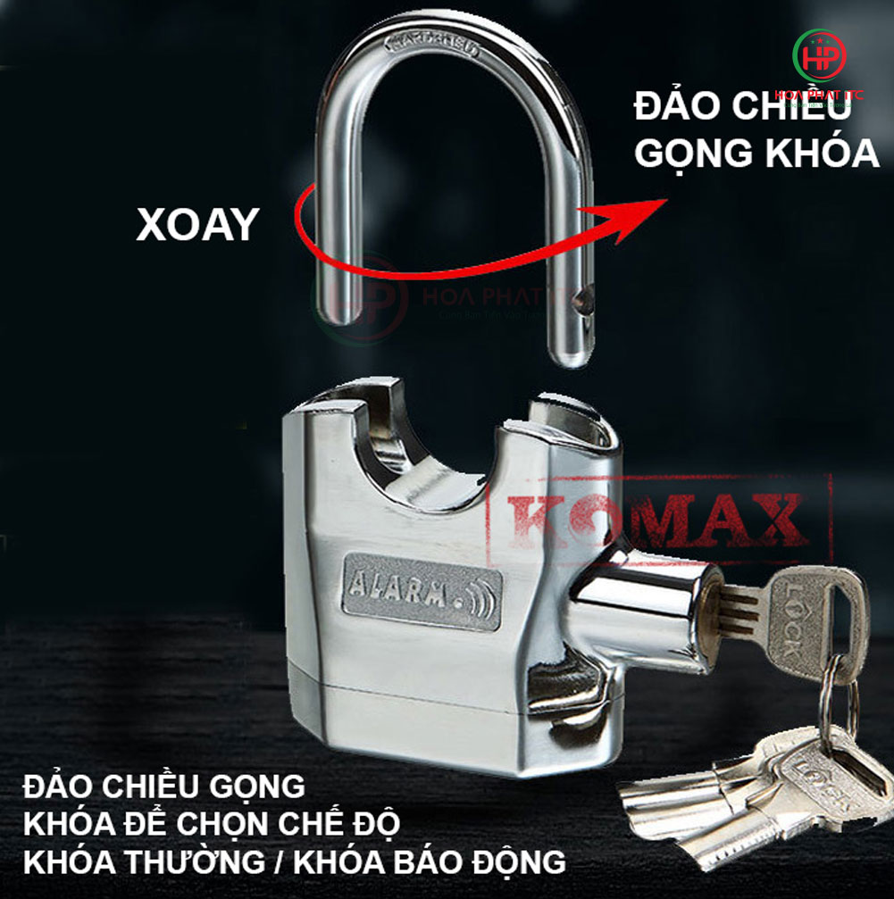 khoa chong trom k 8325a co 2 chuc nang - Khóa chống cắt 2 lõi bi K-8325A Inox