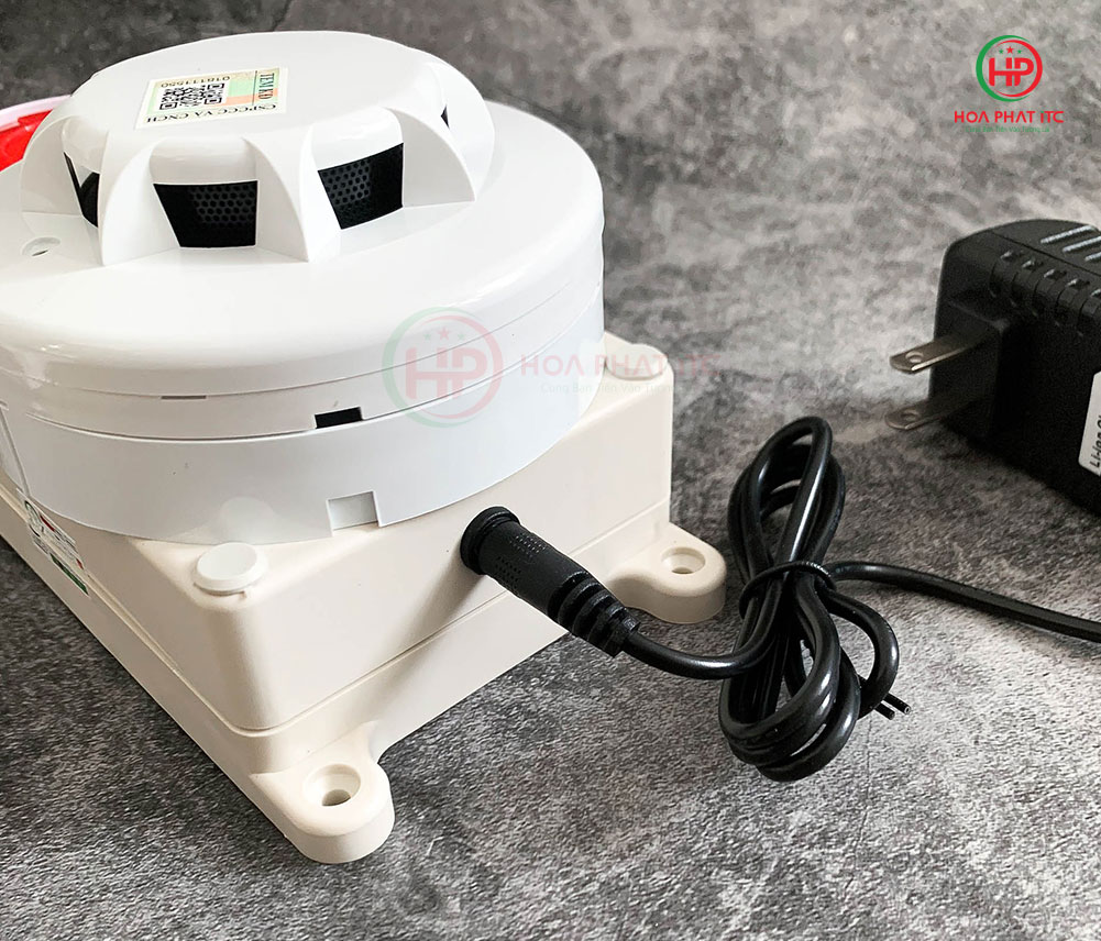 bo bao khoi su dung nguon 12v - Bộ báo khói tích hợp còi hú AH-8011-2