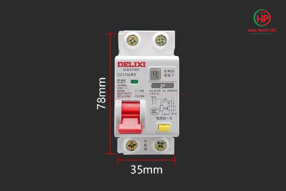 Aptomat chong giat DELIXI DZ47sLES chong do dong chong qua tai 01 - Aptomat chống giật DELIXI DZ47sLES chống dòng rò, chống quá tả