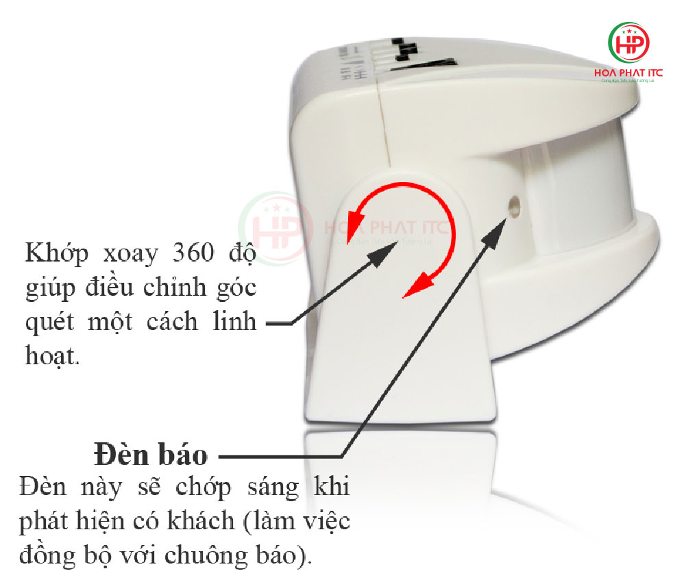 cac chuc nangt cua huong bao khach bao trom Komax KM 001B - Chuông báo khách báo trộm Komax KM-001B