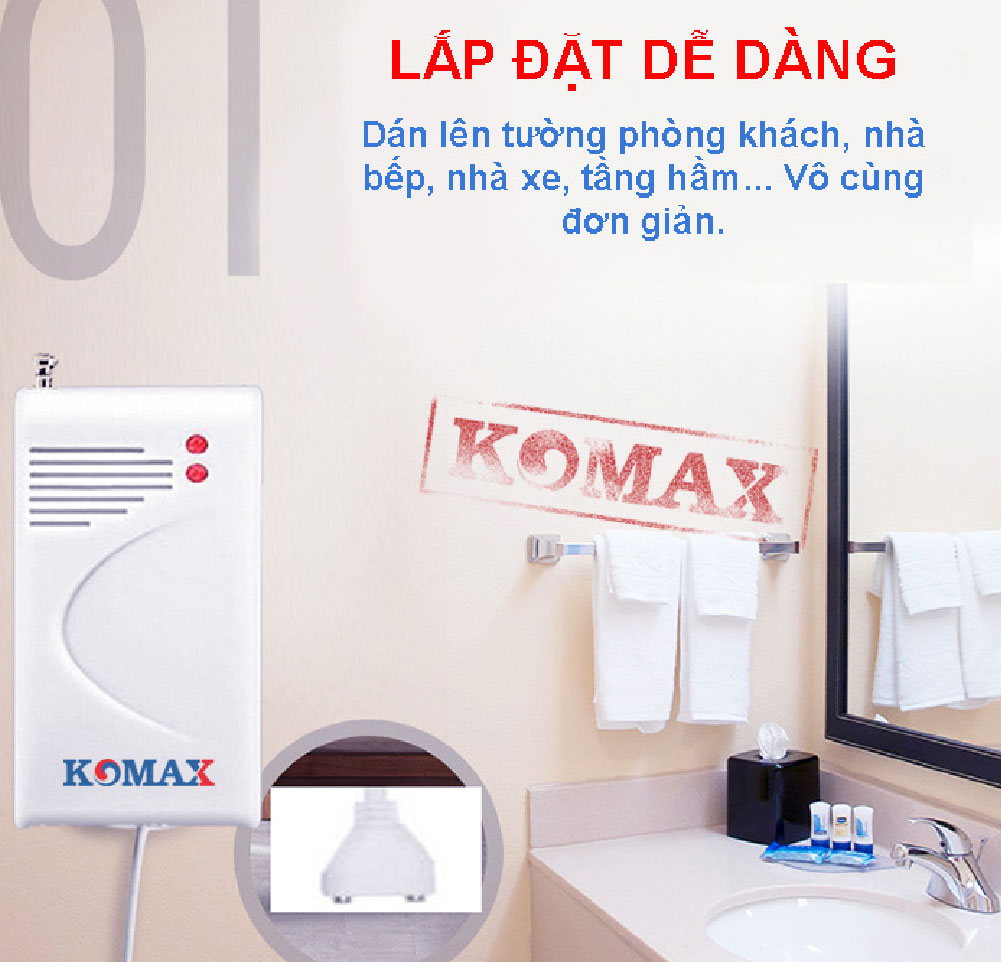 cam bien ngap nuoc 433Mhz Komax KM 002BR lap dat de dang - Cảm biến ngập nước tần số 433Mhz Komax KM-002BR