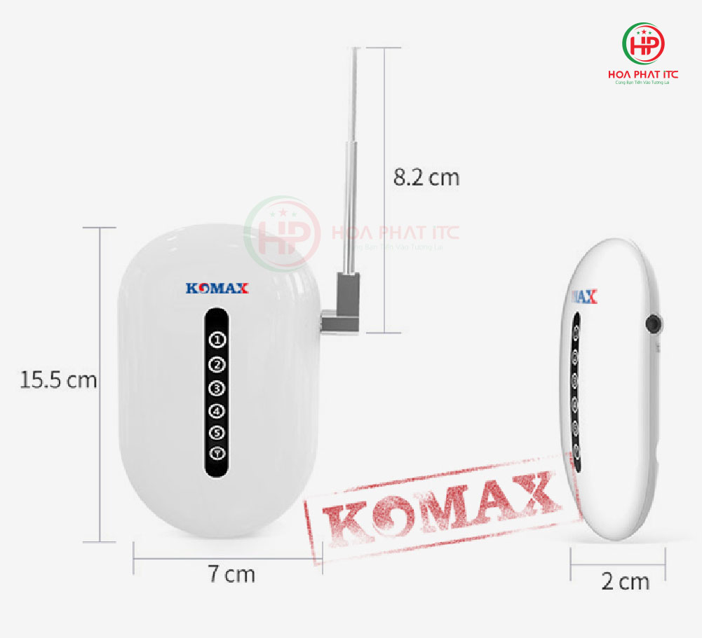 kich thuoc bo lap tin hieu khong day komax 433MHZ KM Z09 - Bộ lặp tín hiệu không dây komax 433MHZ KM-Z09