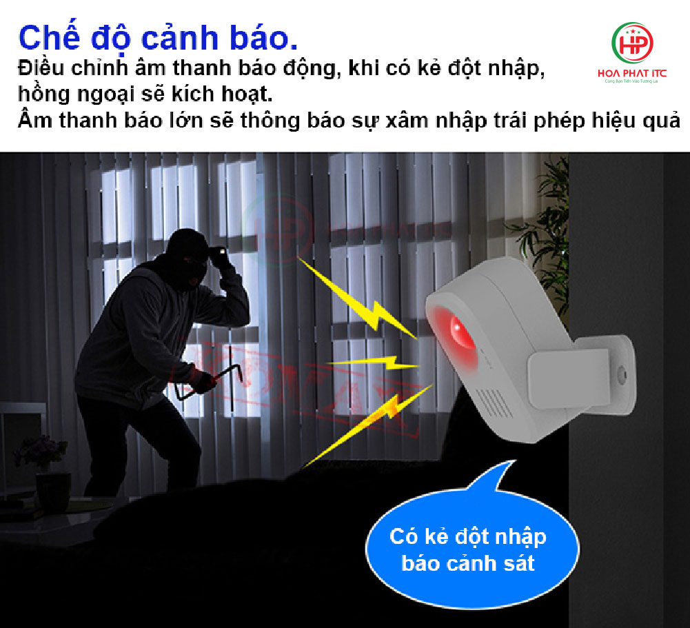 km 006b co chuc nang bao dong chong trom - Báo khách hồng ngoại ghi âm Komax KM-006B