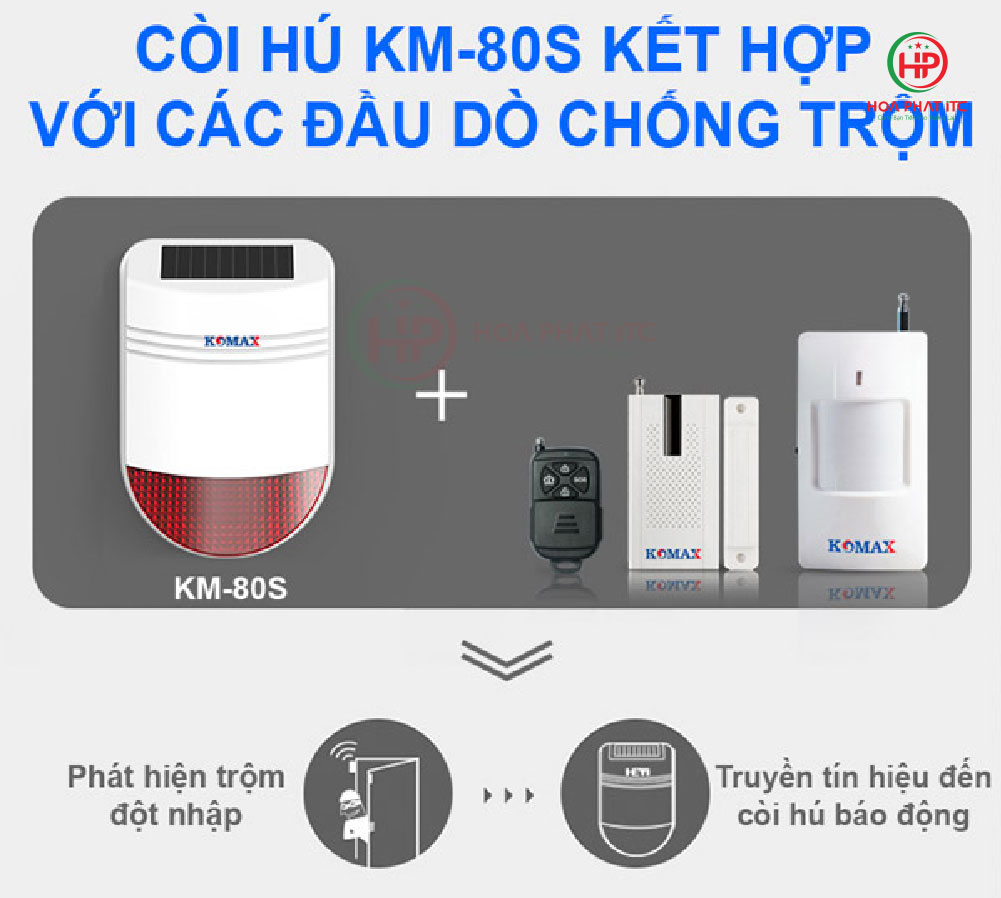 km 80s vua la bo trung tam - Còi hú năng lượng mặt trời KM-80S