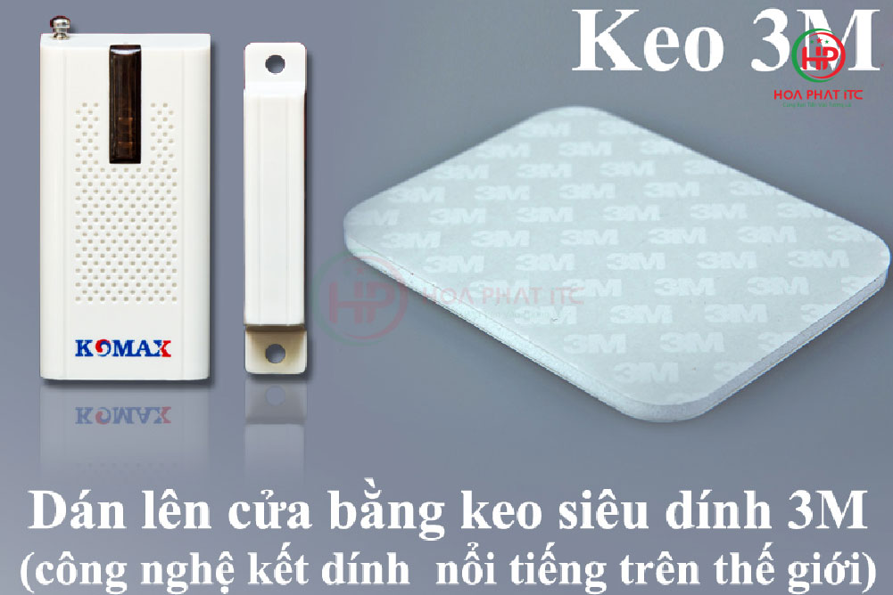 tu gan cua khong day Komax KM D21 su dung keo dinh 3m - Từ gắn cửa không dây cao cấp Komax KM-D21