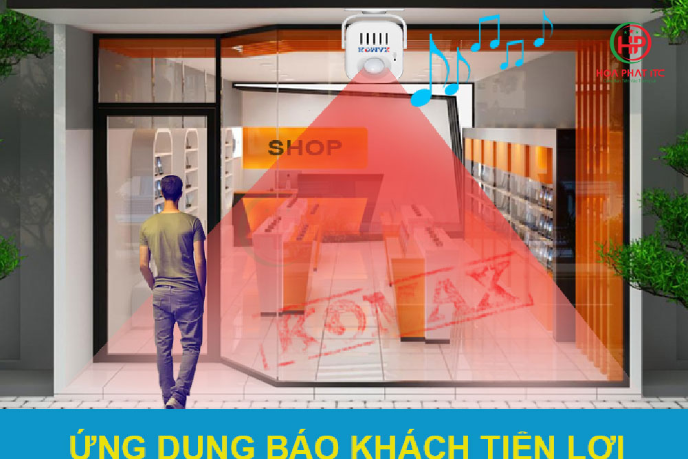 ung dung chuong bao khach ghi am Komax KM 006B - Báo khách hồng ngoại ghi âm Komax KM-006B