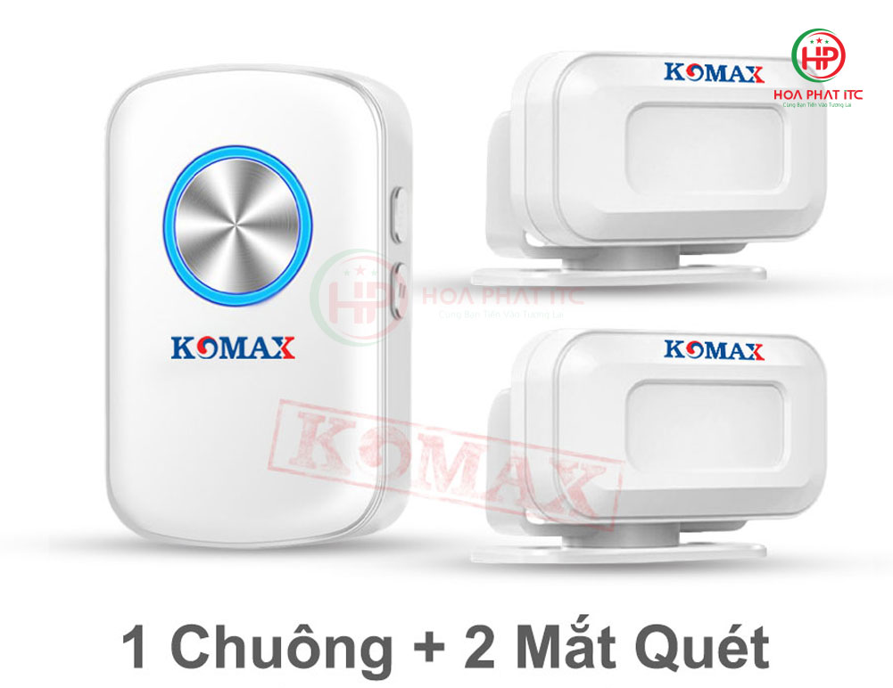 Chuông báo khách hồng ngoại Komax KM-X600 km x600 bo 1 chuong 2 mat - Chuông báo khách hồng ngoại Komax KM-X600