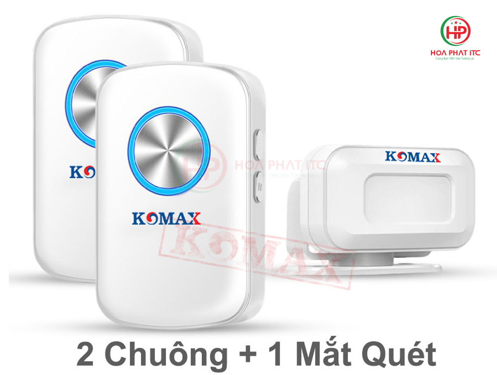 Chuông báo khách hồng ngoại Komax KM-X600 km x600 bo bo 2 chuong 1 mat - Chuông báo khách hồng ngoại Komax KM-X600
