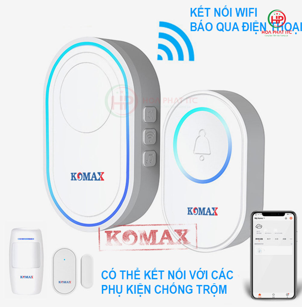 Bộ chuông cửa không dây chuông gọi hỗ trợ kết nối Wifi DB68W Bo chuong cua khong day chuong goi ho tro ket noi Wifi DB68W ket noi thong minh bao dong chong trom - Bộ chuông cửa không dây chuông gọi hỗ trợ kết nối Wifi DB68W