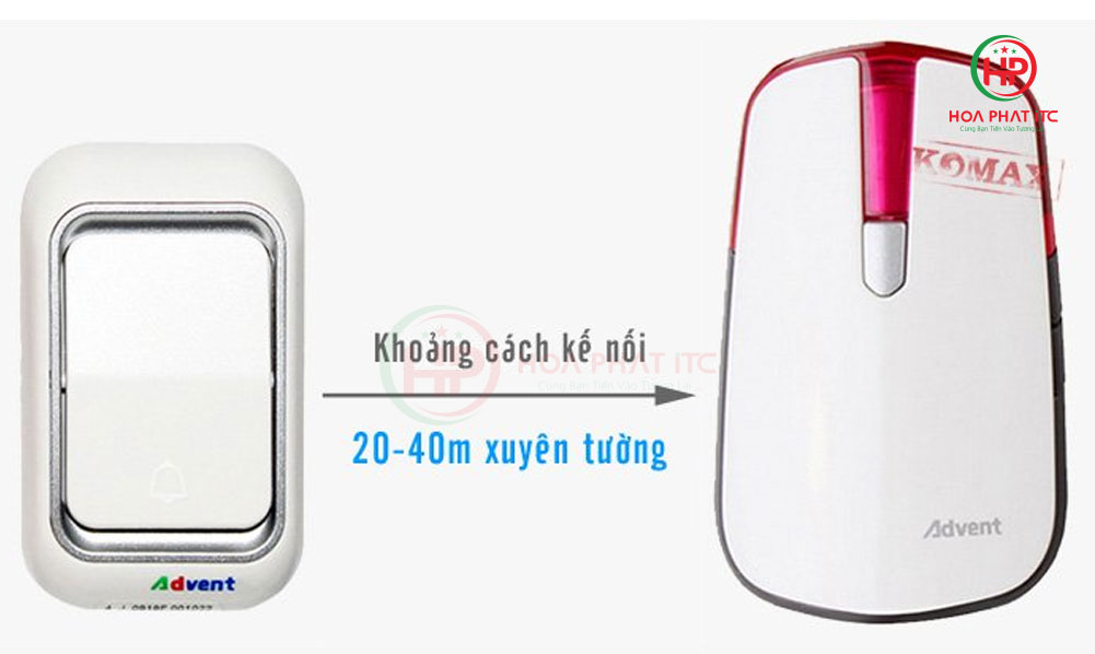Chuông cửa không dây dùng pin ADVENT E-681P Chuong cua khong day dung pin ADVENT E 681P 03 - Chuông cửa không dây dùng pin ADVENT E-681P