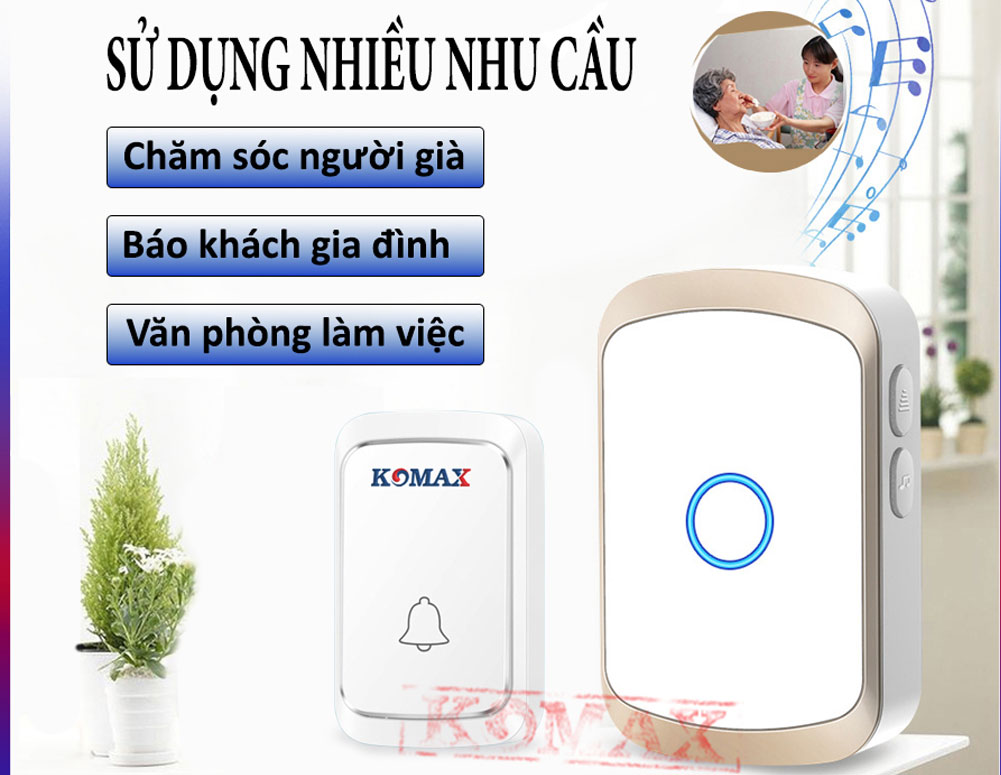 Chuông cửa không dây dùng pin Komax DB10 Chuong cua khong day dung pin Komax DB10 02 - Chuông cửa không dây dùng pin Komax DB10